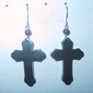 Hematite CRoSS Clip-On Earrings