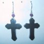 Hematite CRoSS Clip-On Earrings