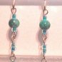 Dangling TEAL Clip-On Earrings