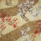 Japanese paper/Washi – Chirimen-shi with Plum Blossoms in Red, White and Gold