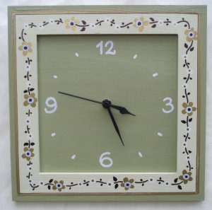 Hand Painted Wooden Wall Clock