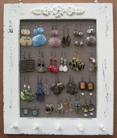 Cream Shabby Chic Jewelry Display Rack