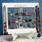 Earring Holder On A Stand / cream Shabby Chic / 25 - 40 Earrings / 6-10 Necklaces