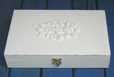 Tea box cream shabby chic / Tea bag box