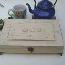 Tea box beige Shabby Chic Home Decor / Tea bag box, wooden tea box, tea cabinet
