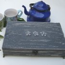 Tea box grey Shabby Chic Home Decor / Tea bag box