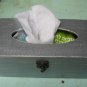 Silver Tissue box, Shabby Chic wooden tissue box cover, napkin storage box,