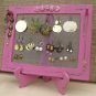Earring Holder On A Stand / Royal Fuchsia Shabby Chic / 25 - 40 Earrings / 6-10 Necklaces