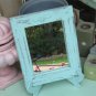 Light Blue Shabby Chic Wooden Mirror On A Stand , Vintage mirror