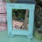 Light Blue Shabby Chic Wooden Mirror On A Stand , Vintage mirror