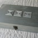 Tea box Silver Shabby Chic Home Decor / Tea bag box, wooden tea box