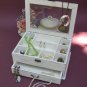 Cream & Brown Shabby Chic Wooden Jewelry Box
