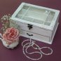 Cream & Brown Shabby Chic Wooden Jewelry Box