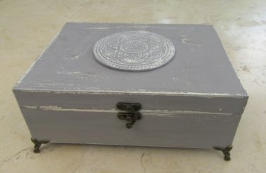 Grey Shabby Chic Home Decor Wooden Jewelry Box, jewellry box, jewelry diplay