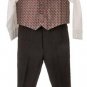 Silver Suit Newborn Infant Boy's Silver Black Vested Set