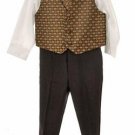 Silver Suit Newborn Infant Boy's Gold Black Vested Set