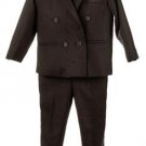 Silver Suit Infant Toddler Boy's DB 3 piece Black Suit with Shirt & Tie