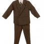 Silver Suit Infant Toddler Boy's DB 3 piece Olive Suit with Shirt & Tie