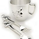 Toddot Baby's Silver Plated Teddy Bear Teacup & Utensil Set