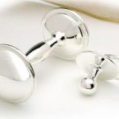 Toddot Baby's Silver Plated Pacifier & Dumbbell Rattle Set