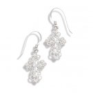 Diamond Cut Filigree Cross Earrings