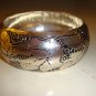 new Embossed Lacquered Bangle silver/black