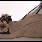 BROWN flower floral Espadrilles Wedge sz 6.5-10