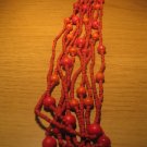 Red wood bead necklace