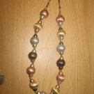 4 color metal balls necklace