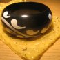 Black and white handpainted wooden bangle