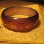 Brown handpainted wheat motif resin bangle