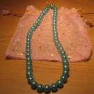 String of turquoise blue faux pearls