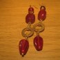Red stone bead earrings