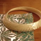 Carved shell bangle in white