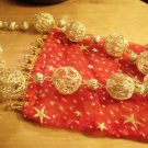 Gold tone wire 9 ball necklace