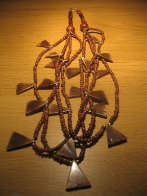 Wood and bone bead necklace