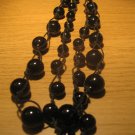 Black glass bead necklace
