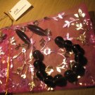 Purple glass beads on a silver tone chain
