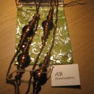 Amber tone glass bead long necklace