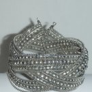 Silver tone intricately woven bead cuff