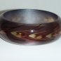Brown handpainted wheat motif resin bangle