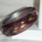 Brown handpainted wheat motif resin bangle