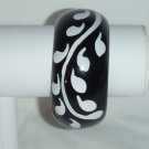 Black and white handpainted wooden bangle