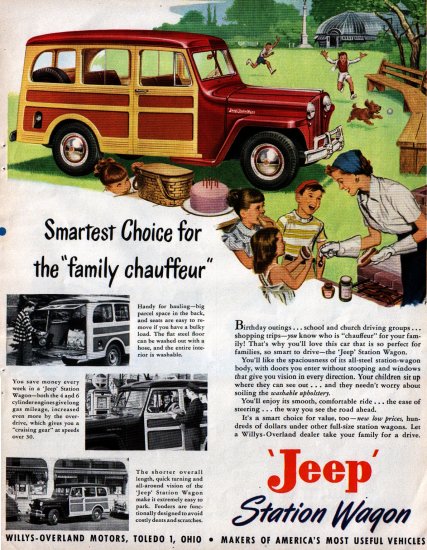 VINTAGE 1949 JEEP STATION WAGON ADVERTISMENT