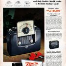 1949 Zenith Tip Top Holiday Portable Radio advertisement