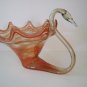 Large Orange Swan Art Glass