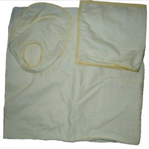 Bib #ej0403  - white w/ yellow trim