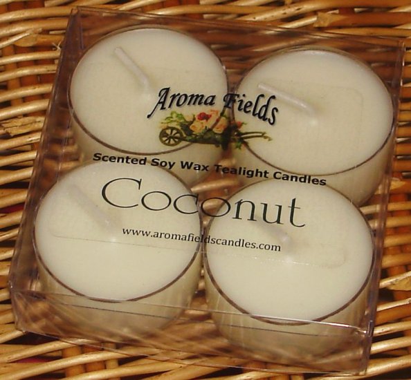 Four Soy Tealights - Coconut Fragrance