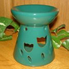 Ceramic Tart Burner - Green With Tulip Design