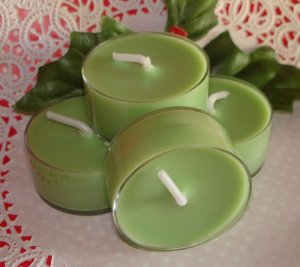 Four Soy Tealight Candles - Mistletoe Holiday Fragrance